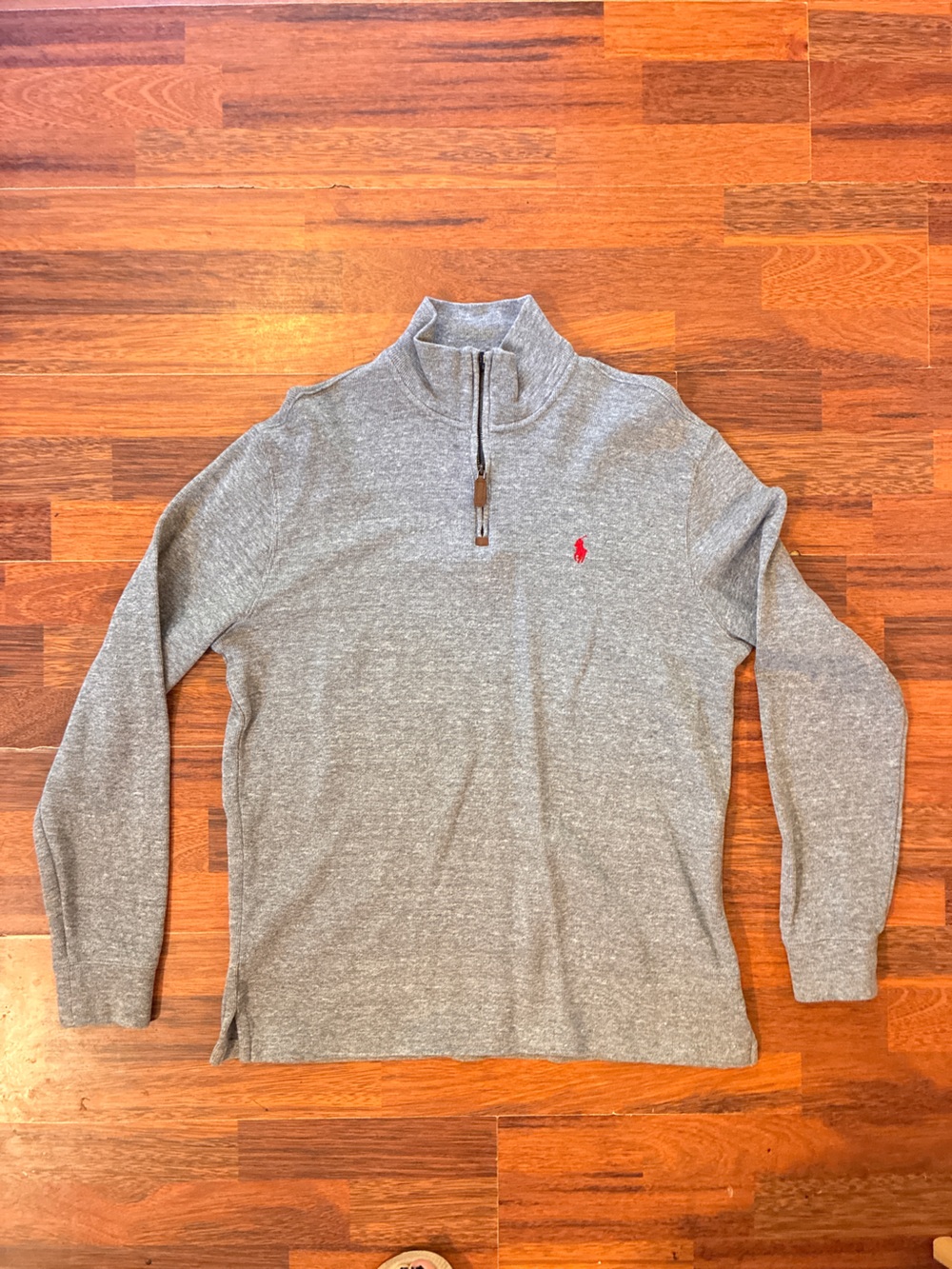Men’s Ralph Lauren Polo Half-Zip Sweater - Gray with Red Pony